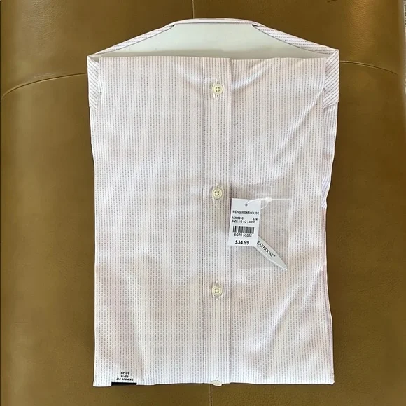 Ezra White Dress Shirt Classic Collar Textured Fabric - Picture 2 of 5